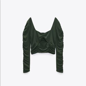 ZARA ruched cut out top